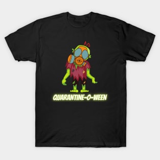 Quarantine-O-Ween Zombie Lovers Funny Halloween Gift Undead Costume Radioactive Zombie Living Radioactive Green Dead Gaz Mask Quarantine Mask Halloween for People in Quarantine T-Shirt